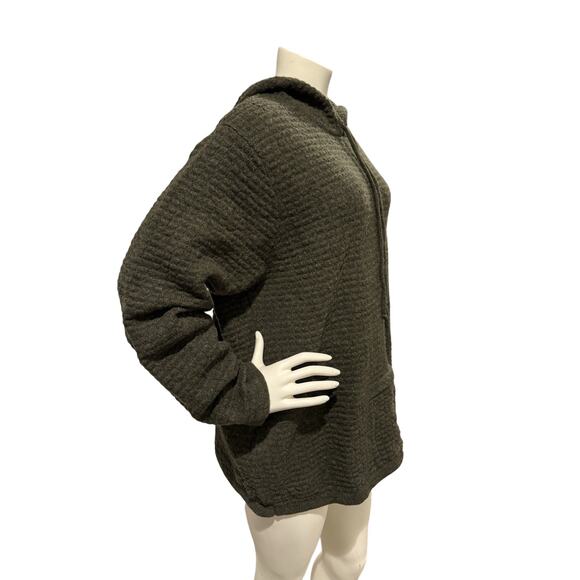 Newton Trading Company Olive Green 2XL 100% Lambswool kangaroo zipper pouch - Picture 4 of 6